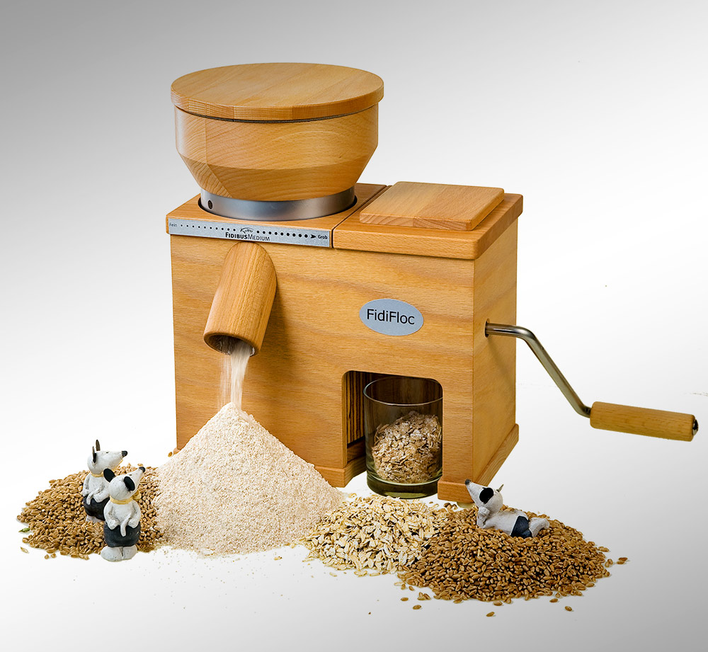 Combi mill FidiFloc Medium - Grain mill and flaker in one unit